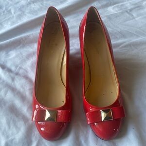 Kate Spade wedged heels red patent leather